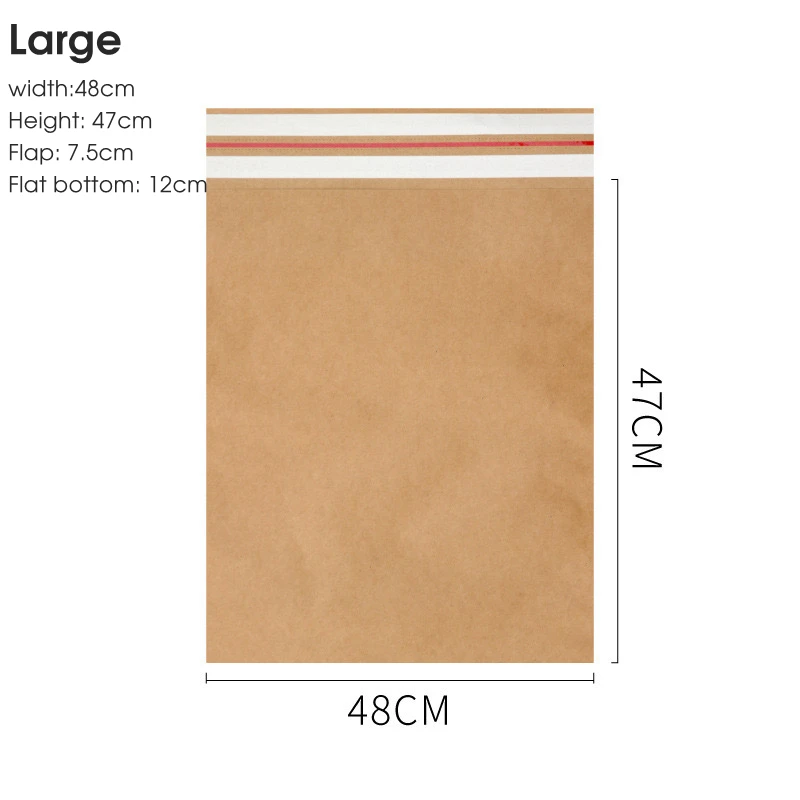 Custom white logo kraft mailer mailing bag clothing packaging courier bags kraft paper envelope for online shop shipping details