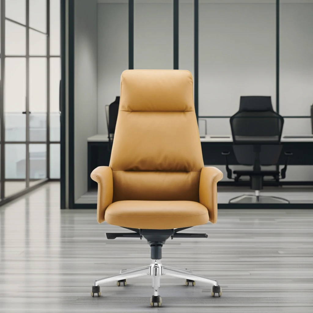 Deluxe Executive Swivel Chair Removable Back Cushion Telescopic Height Adjustment Corporate Decor 3