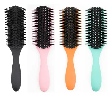 Wholesale price detangling hair brush soft nylon tooth massage ribs brush