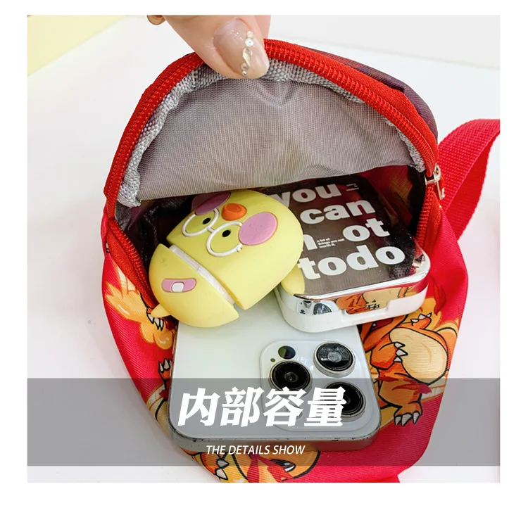 Hot Children Chest Pack Cartoon Anime Cute Poke Mon Pikachu Charmander Messenger Bags Waterproof Travel Crossbody Bags
