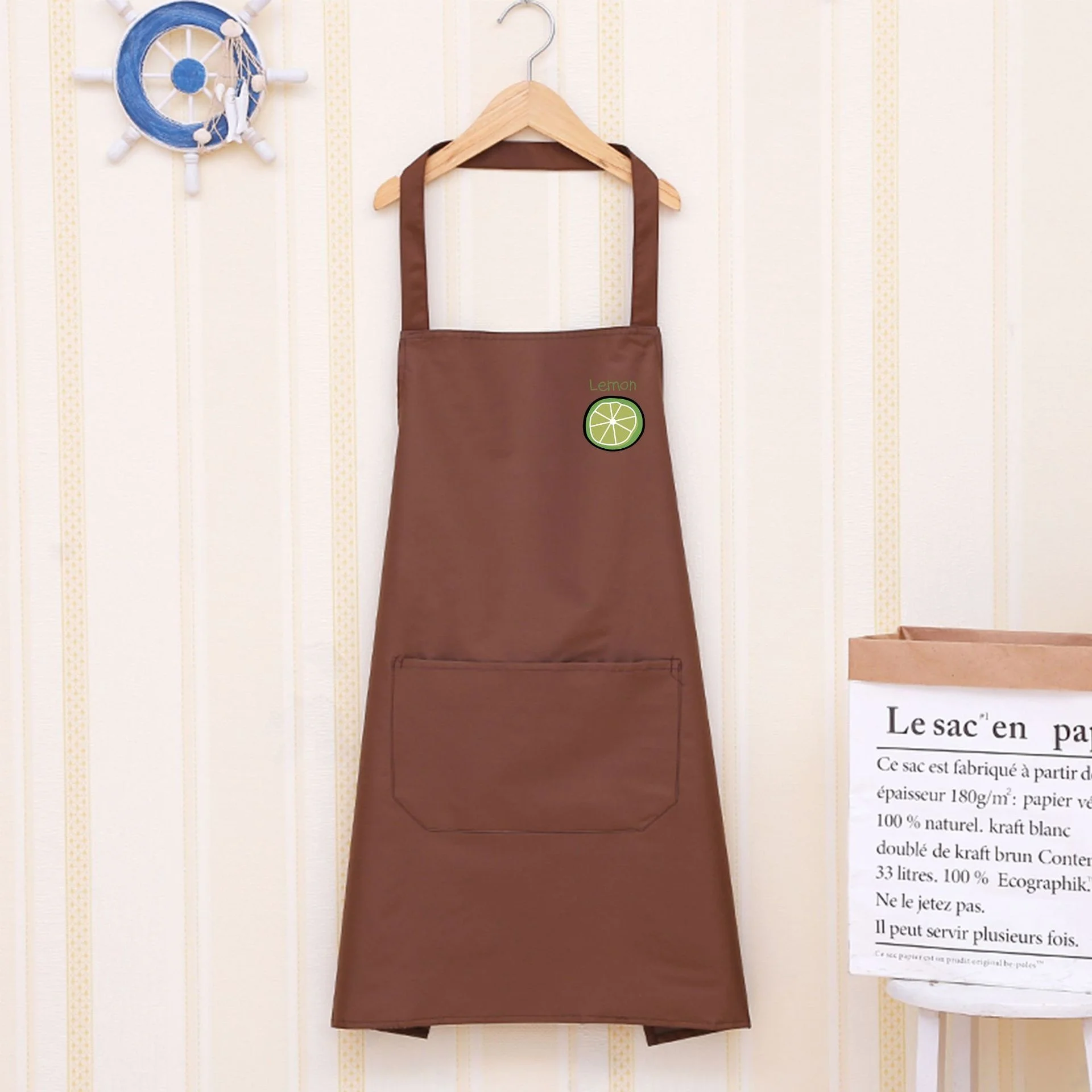 Apron Household Kitchen Waterproof and Oil-Proof Catering Special New Summer Thin Workwear Custom Logo Adult Men preview 4