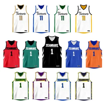 Custom Designed Reversible Basketball Jerseys Quick Dry Men's Gym Tops Personalized Durable Sports Shirts Plus Size Options