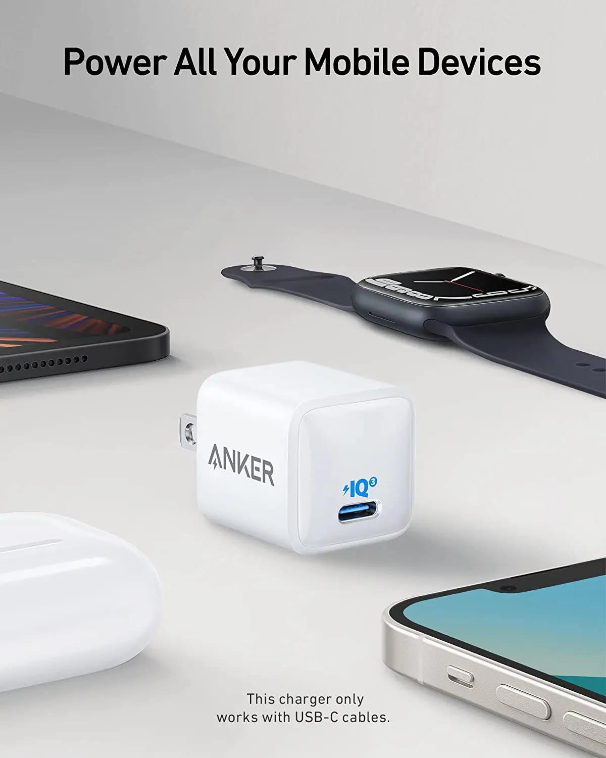 USB C Charger, Anker Nano Charger PIQ 3.0 Durable Compact Fast