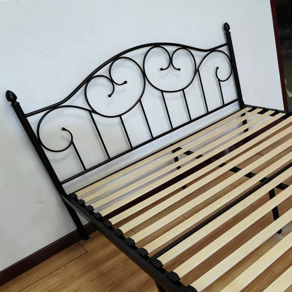 Bedroom  Wholesale Powder Coated  Metal Stainless Steel  Tube Cheap Price Single Double Queen king Size Wrought Iron Bed Designs