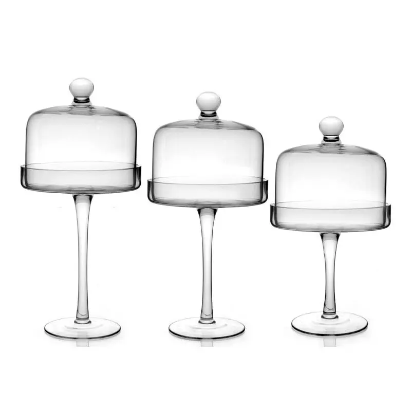 Footed Round Display High Quality Dome Cake Stand Glass Cake Stand With