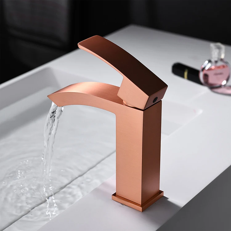 Grifo monomando para lavabo de baño cuadrado con función fría y caliente de acero inoxidable SUS 304 moderno