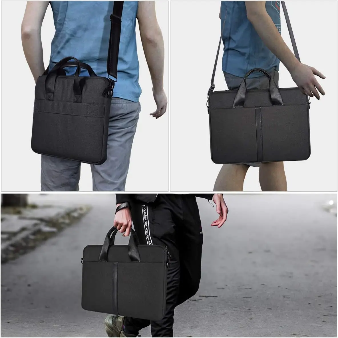 product 156 inch laptop sleeve shoulder bag waterproof men women case handbag for macbook pro air 156 carrying bag black-29