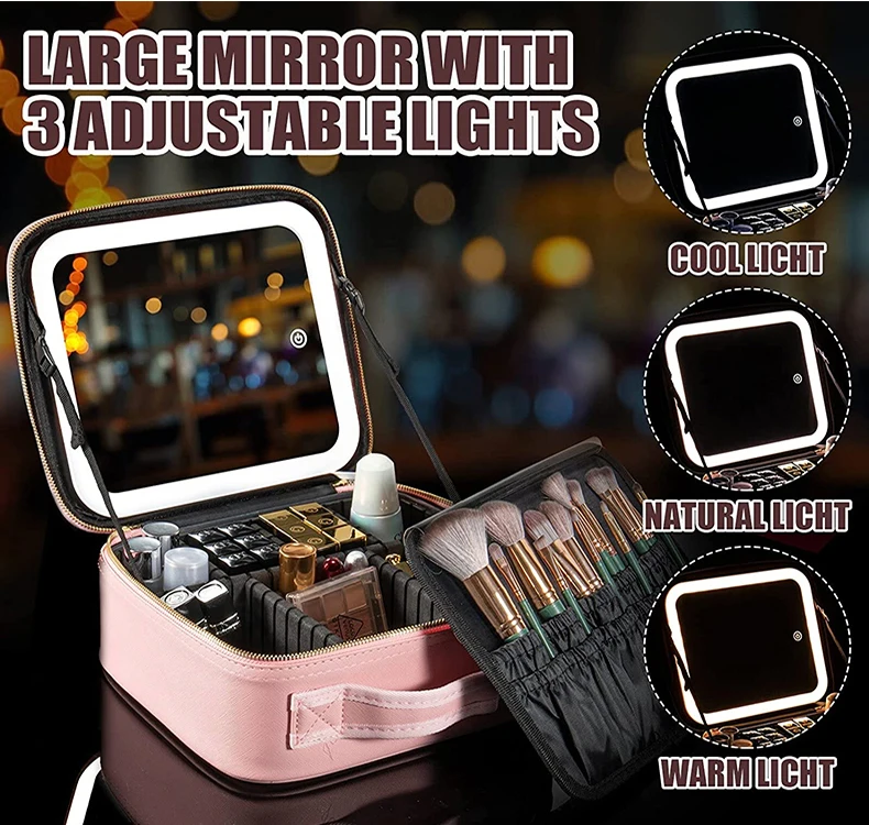 Custom Vanity Cosmetics Case Makeup Bag Travel Organizer Make Up Makeup