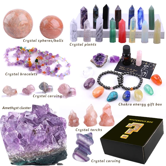crystal mystery box gemstones crystal box crystal gift box healing box Christmas gift box healing stones crystal healing box crystal