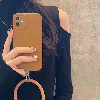 Silicon Wristband Soft Phone Case for iPhone 12 11 Pro X XS Max XR SE 2020 7 8 6 6S Plus 5 5S Chic Cover With Key Ring Bracelet