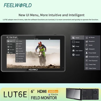FEELWORLD LUT6E OEM Camera Monitor 6" Touch IPS 1600nits FHD 1920x1080 DSLR Field Monitor with 3D LUT Support - Factory Direct detail image