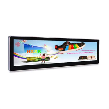 Ultra Wide Shelf Edge Lcd Supermarket Advertising Kiosks Tv Digital Signage Android Video Ad Player Stretched Bar Lcd Screen