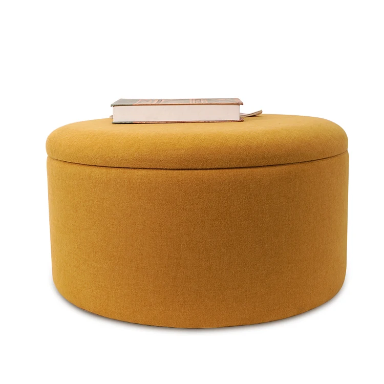 Customized Ottoman Pouf Stool Wholesale Round Stool Modern Fabric Storage Pouf Classic Ottomans