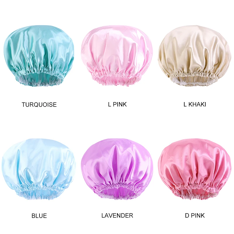 Wholesale Solid Colors Shower Bath Caps Reusable Waterproof
