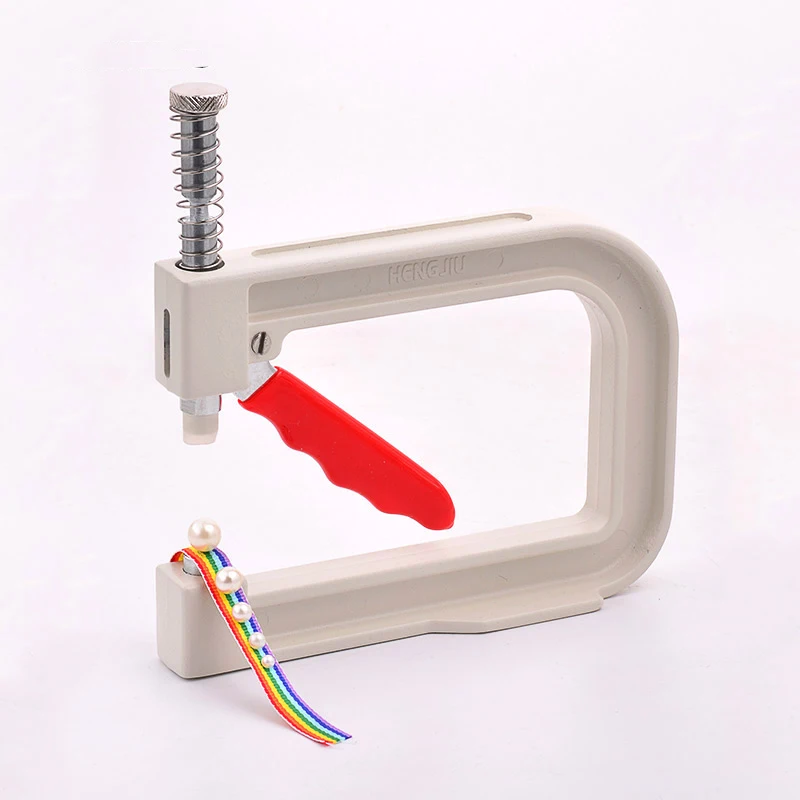 Pearl Setting Machine Hand Press Beads Tools Rivet Fix Machine for  10 12mm White Pearl Beads DIY Clothes Crafts