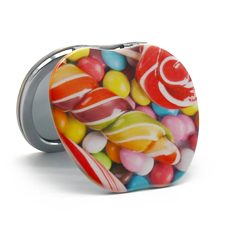 Новое Дешевое индивидуальное металлическое зеркало для макияжа из искусственной кожи с двусторонней