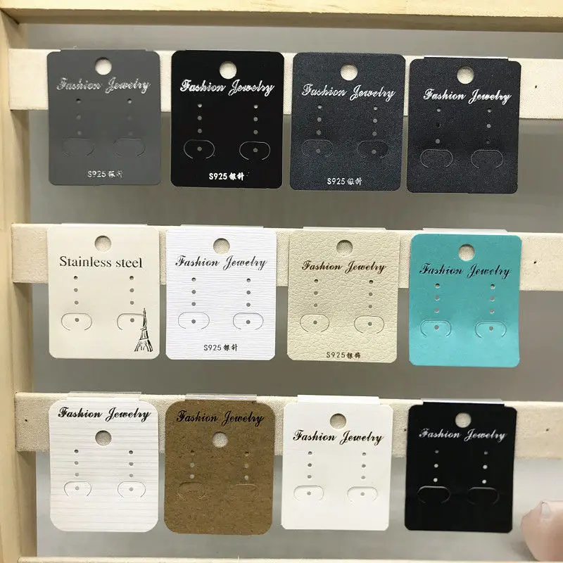 Quake Paper Card for Hoop Stud Dangle Drop Earring Earrings Jewelry Holder Hanging Display Packing Card Custom logo Is Available