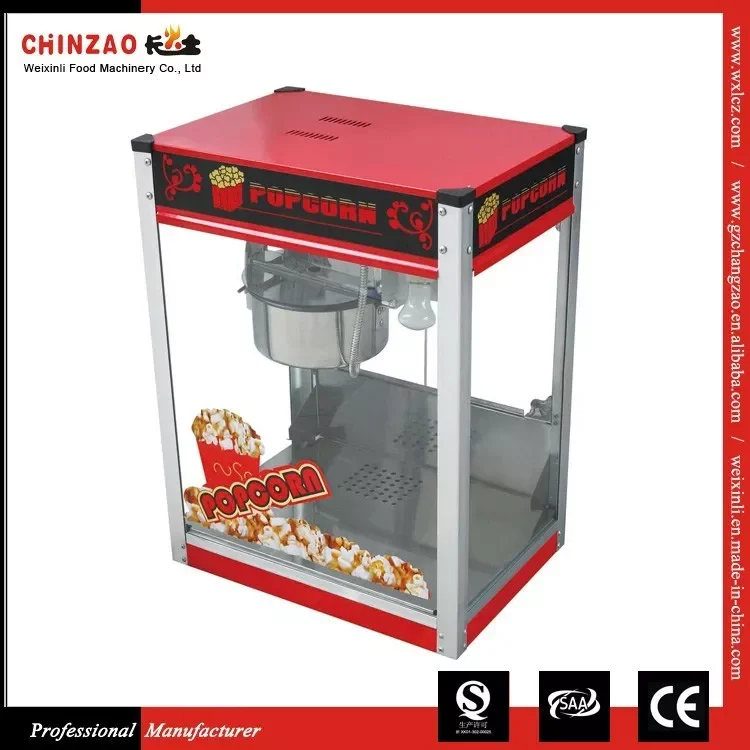 High Efficiency Red Metal Caramel Popcorn Machine Commercial Electric