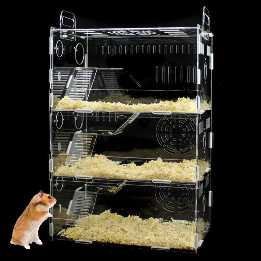 Transparent Hamster Cage,Large Cage - Easy Clean Hamster Kennel,Freely ... - Micro Hamster Enclosure With Easy Cleaning