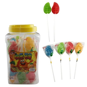 Wholesale Colorful Mango Shaped Sweet Fruit Flavour Lollipop Hard Candy