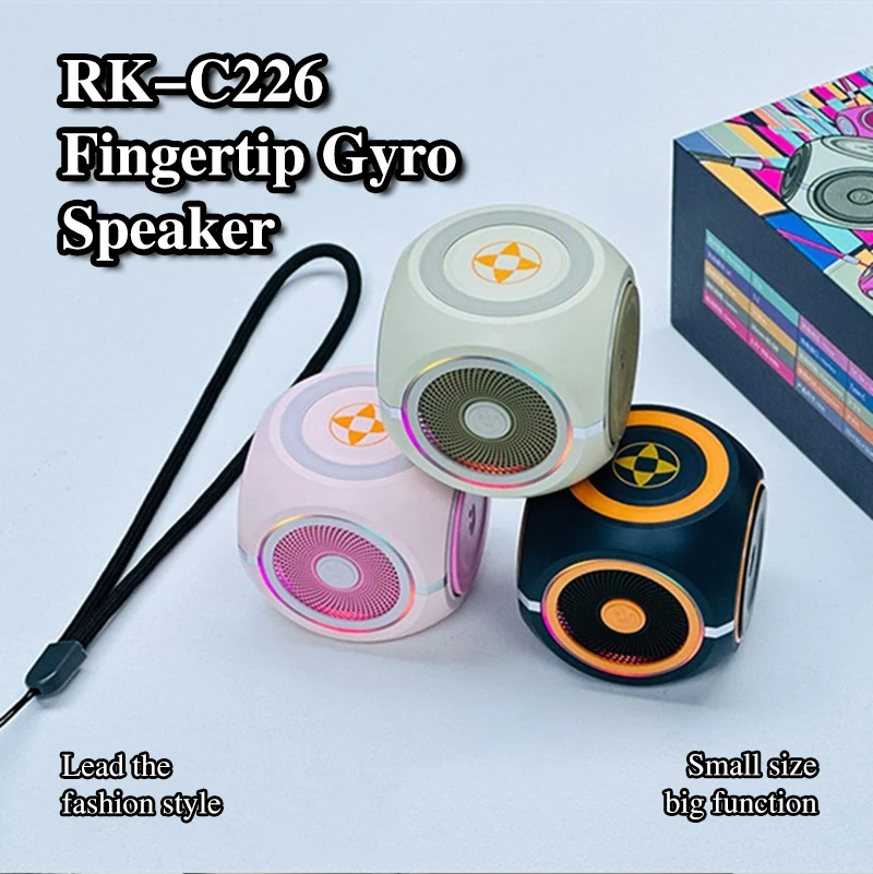 Rotating Fingertip Gyroscope with wireless stereo Speaker multifunctional Outdoor Desktop Wireless Speaker toys