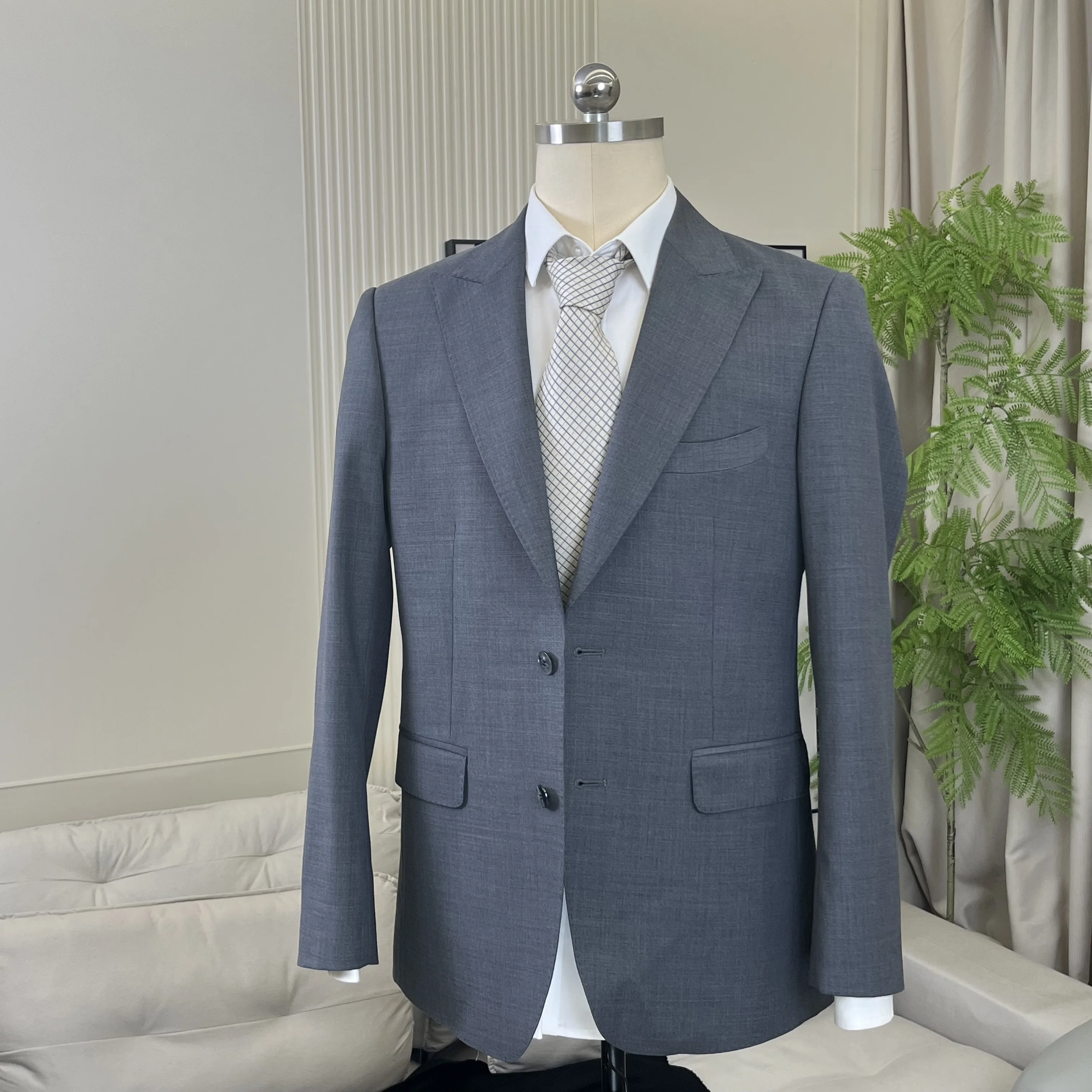 Custom Latest Design Men's Two-Piece Suit Coat Pants Set Business Bank Formal Wear Uniforms Wedding Corporate Suits for Men