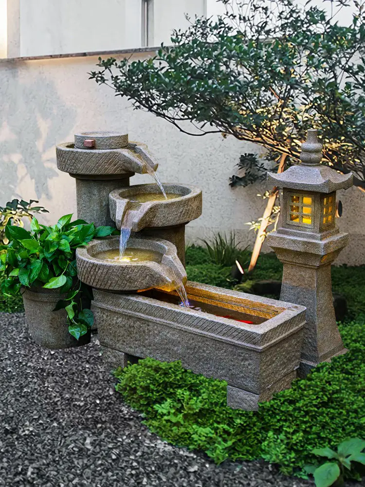 ウォーターファウンテン タワー オアシス 噴水 ガーデニング フロアウォーターファウンテン 屋外用噴水 LEDライトとウォーター