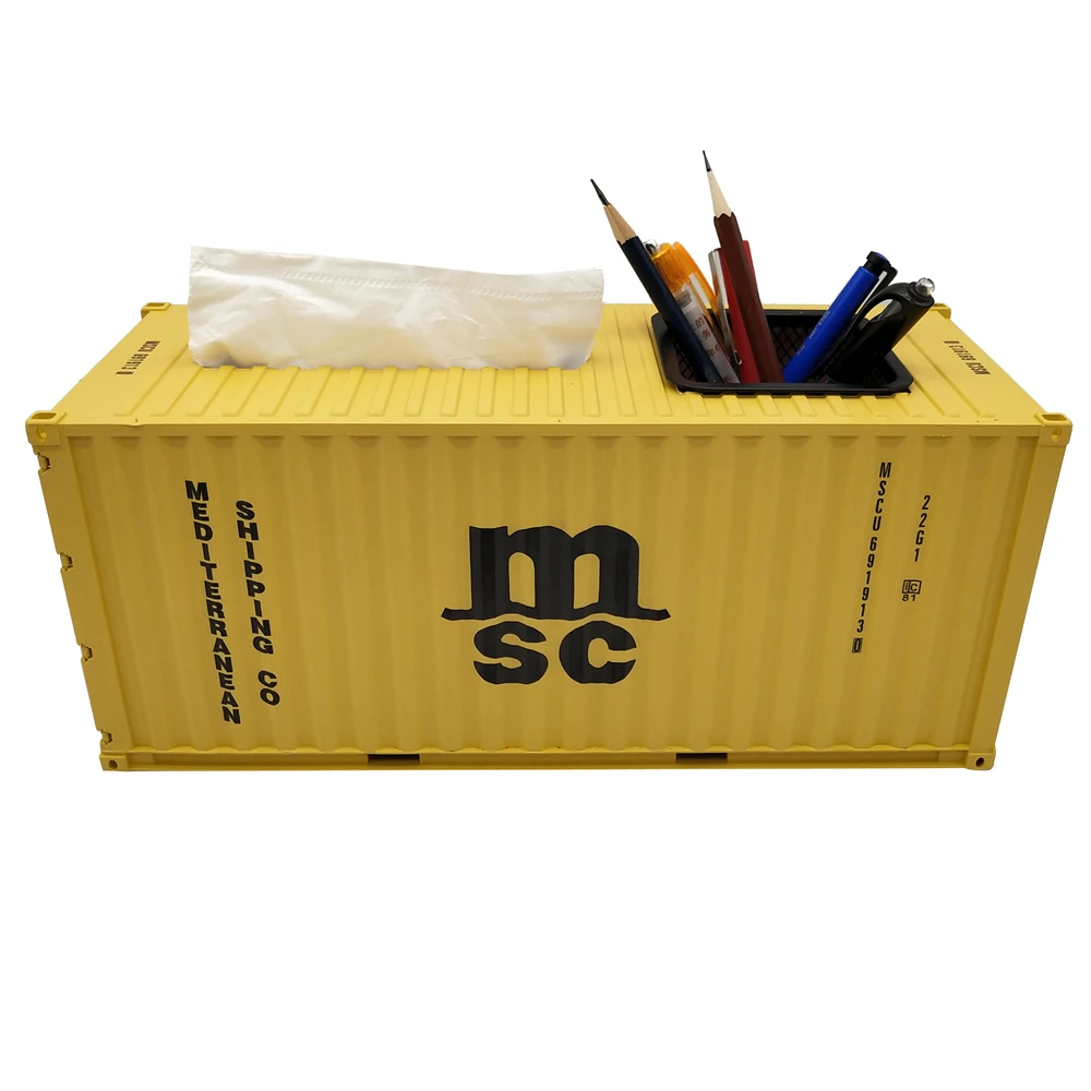 【A】30cm 1:20 MSC shipping line container model Pen holder logistics container model O.A.S ship model