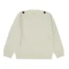 23fub pure white hollow-out-shoulder-button sweater