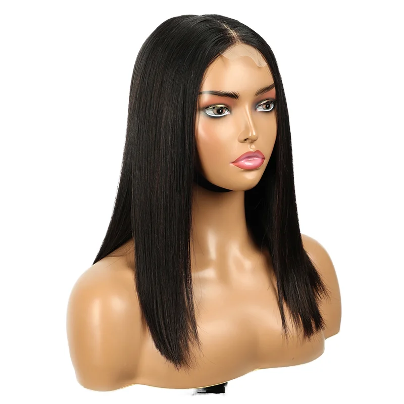 8 10 12 Inches Bone Straight Human Hair Double Drawn Wig  display picture 1