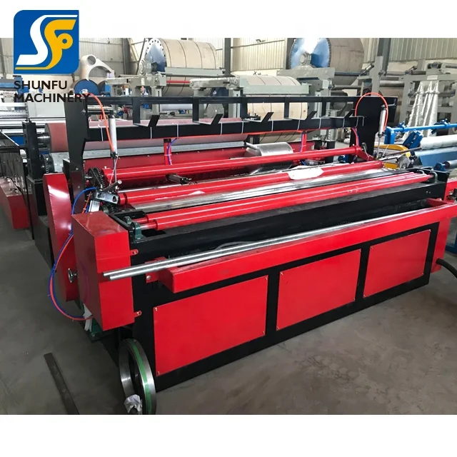 Used Manual Toilet Tissue Paper Rewinding Converting Machine With Sealing Machine