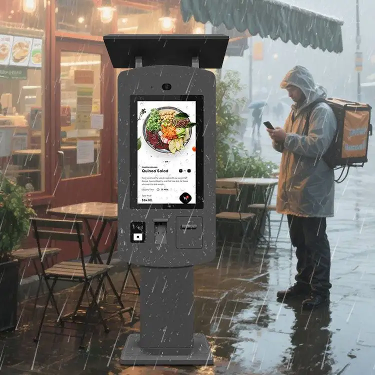 Weatherproof outdoor self service kiosk
