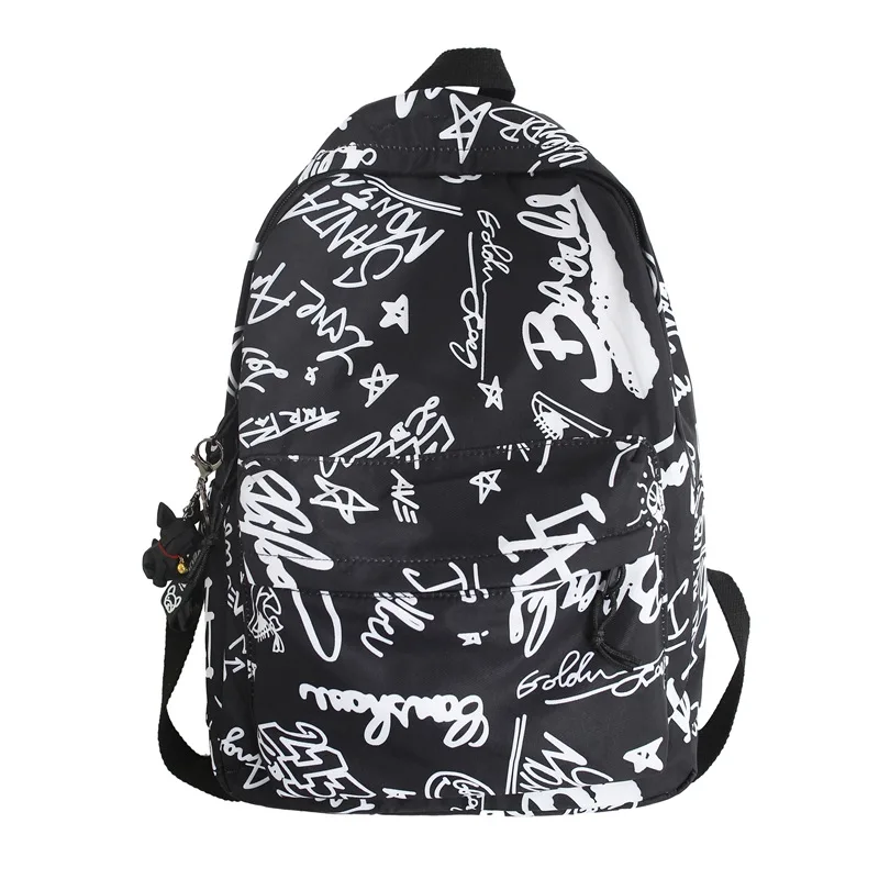 Modern Fashion Graffiti Print Nylon Backpacks Large Capacity High School Teens School Bags 17 Inch Kids Backpack Modern Fashion Graffiti Print Nylon Backpacks Large Capacity High School Teens School Bags 17 Inch Kids Backpack