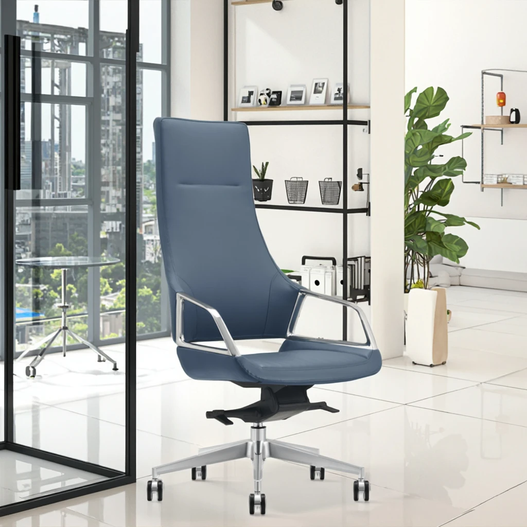 Self-Balancing Modern Leather Executive Office Chair with Automatic Tilt Adjustable Height Steel Base Professional Ergonomics 2
