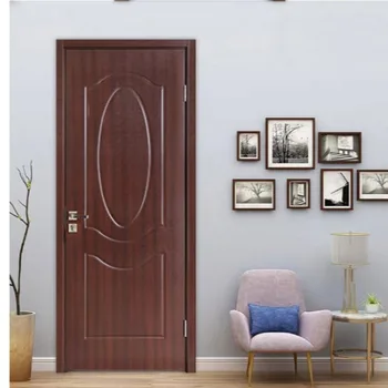 Direct Factory Sale New Style Solid Wood Interior Door No-Paint Design for Thailand Singapore Philippines PVC Door Companion