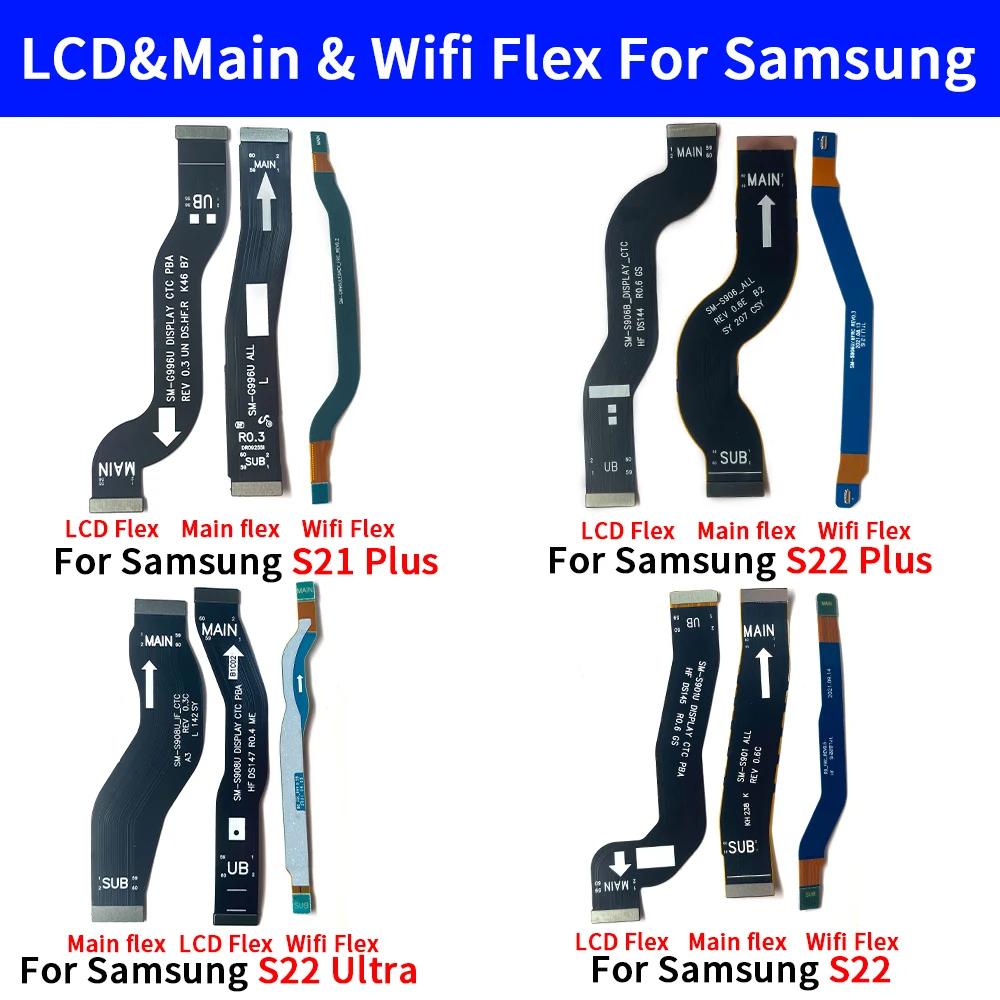 Mobile Phone Mother Board Wifi Signal Flex for Samsung S24 S23 S22 S21 Plus  Ultra Mainboard Lcd Connector Flex Cable Spare Part