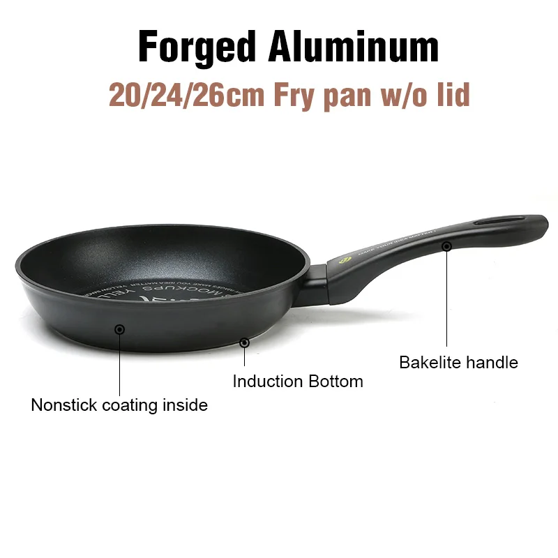 Black Nonstick Aluminum Heat Resistant German Full Induction Frying Pan
