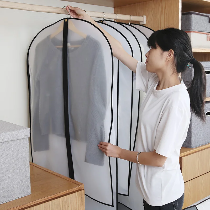Hot Selling Garment Bag Clothes Dust Cover Dress Wedding Organizer Hanging  Closet Storage Bag clear Suit Bag