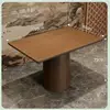 14080 Mesa larga - Columna ovalada - Madera maciza natural