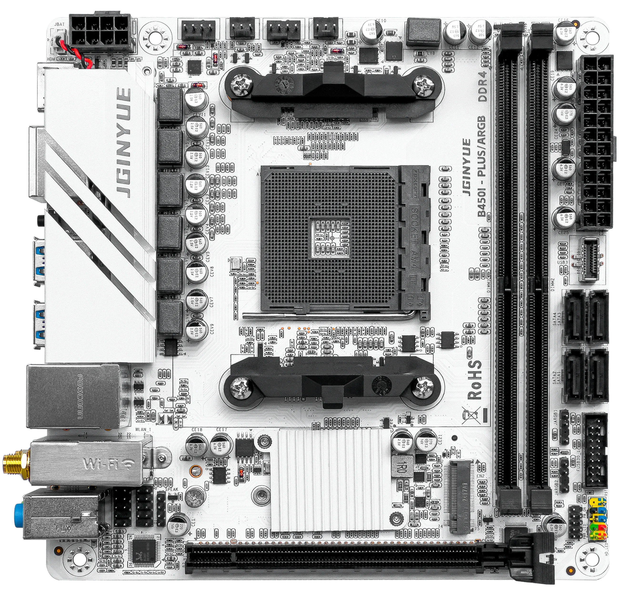 JGINYUE B450I-PLUS ARGB Mini ITX Motherboard for AMD AM4