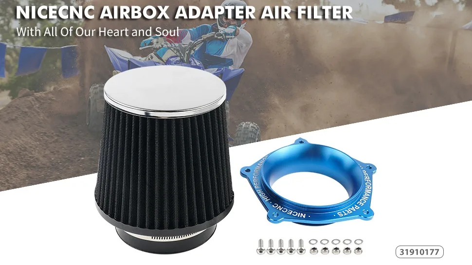 Nicecnc Air Intake Filter + Air Adapter Kit For Yamaha Yfz450r Yfz 450