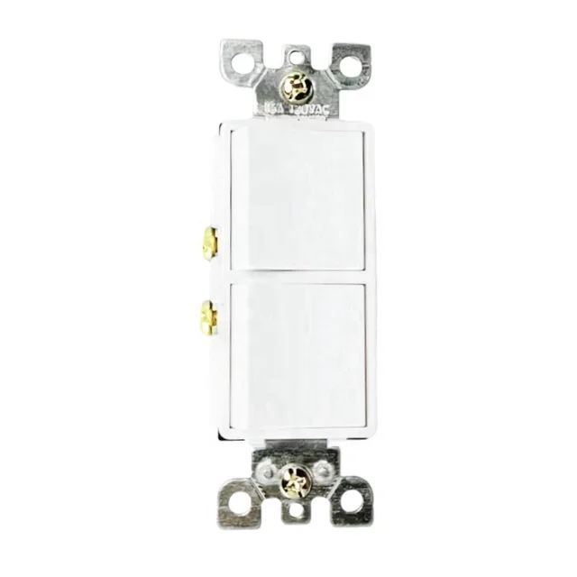 Hot Sales White Single Pole Duplex Stack Switch Double Rocker Light Switch