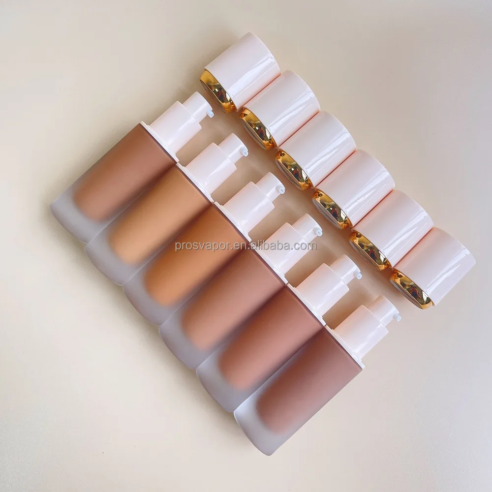 Wholesale Bulk Foundation Makeup 8 Color Liquid Make Up Foundation Light Dark Glass Luxury