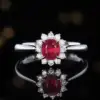Natural ruby diamond ring