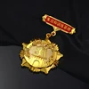 Antique Gold plated Metal Medals Badges
