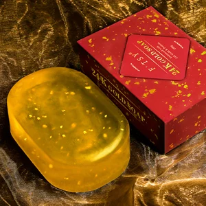 Private Label Organic 24K Gold Face Body Whitening Brightening Soap Bar Handmade Moisturizing and Nourishing Toilet Soap 200g