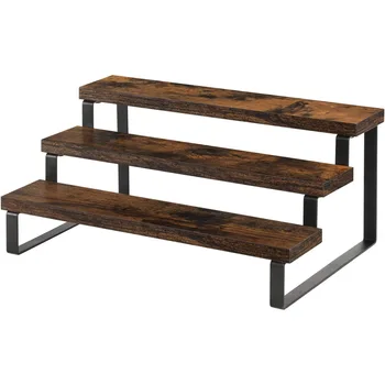 Wood Desktop Organizer Shelf Desk Bookshelf Office Storage Rack Countertop Display Shelf for Office Supplies Home Decor