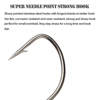 JOHNCOO Bullet Jig Heads Swimbait Hook Bass Fishing Texas Rig Hook Saltwater Freshwater Offset Weighted Weedless Hook – Soft Lure – view 4