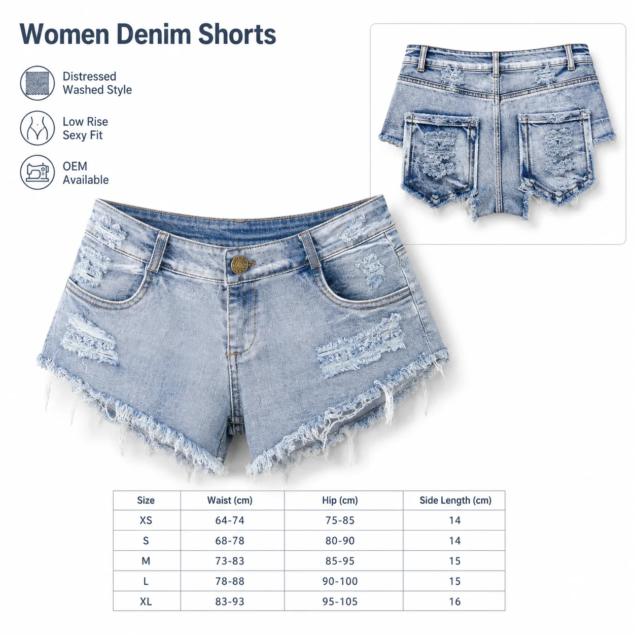 New Sexy European and American for Frayed High-Waisted Skinny Quick Dry Denim Shorts Women's Jeans for Women