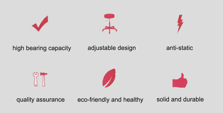 Adjustable PU Seat Workshop Stool With Wheels And Frosted Seat Breathable Swivel Hospital Stool For Laboratory Factory Office